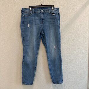 Boutique Women's Blue Solid Skinny Jeans Pant Size 16W